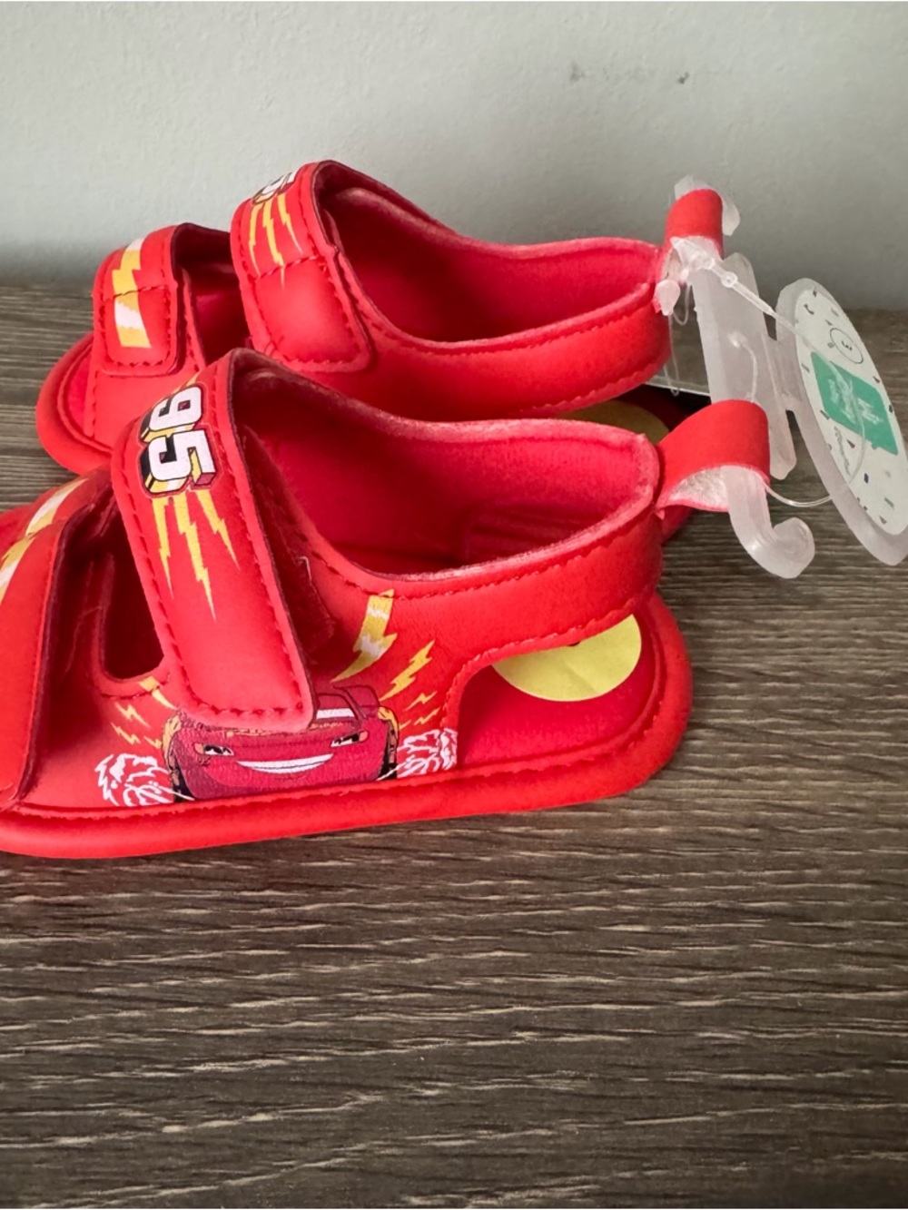 Disney Cars Lightning McQueen Baby Shoes Size 3 Boys Sandal NEW 95 Race Kachow - Picture 5 of 9